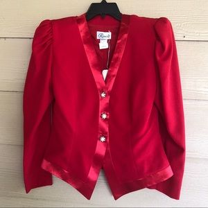 NEW Vintage 80s Rimini Princess Satin Trim Blazer